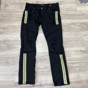 Focus Straight Fit Biker Jeans With Neon Side Tape Size W36 L32
